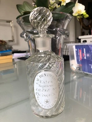 flacon baccarat eau dentifrice quinquina dentiste dentaire pharmacie - Photo 1/4