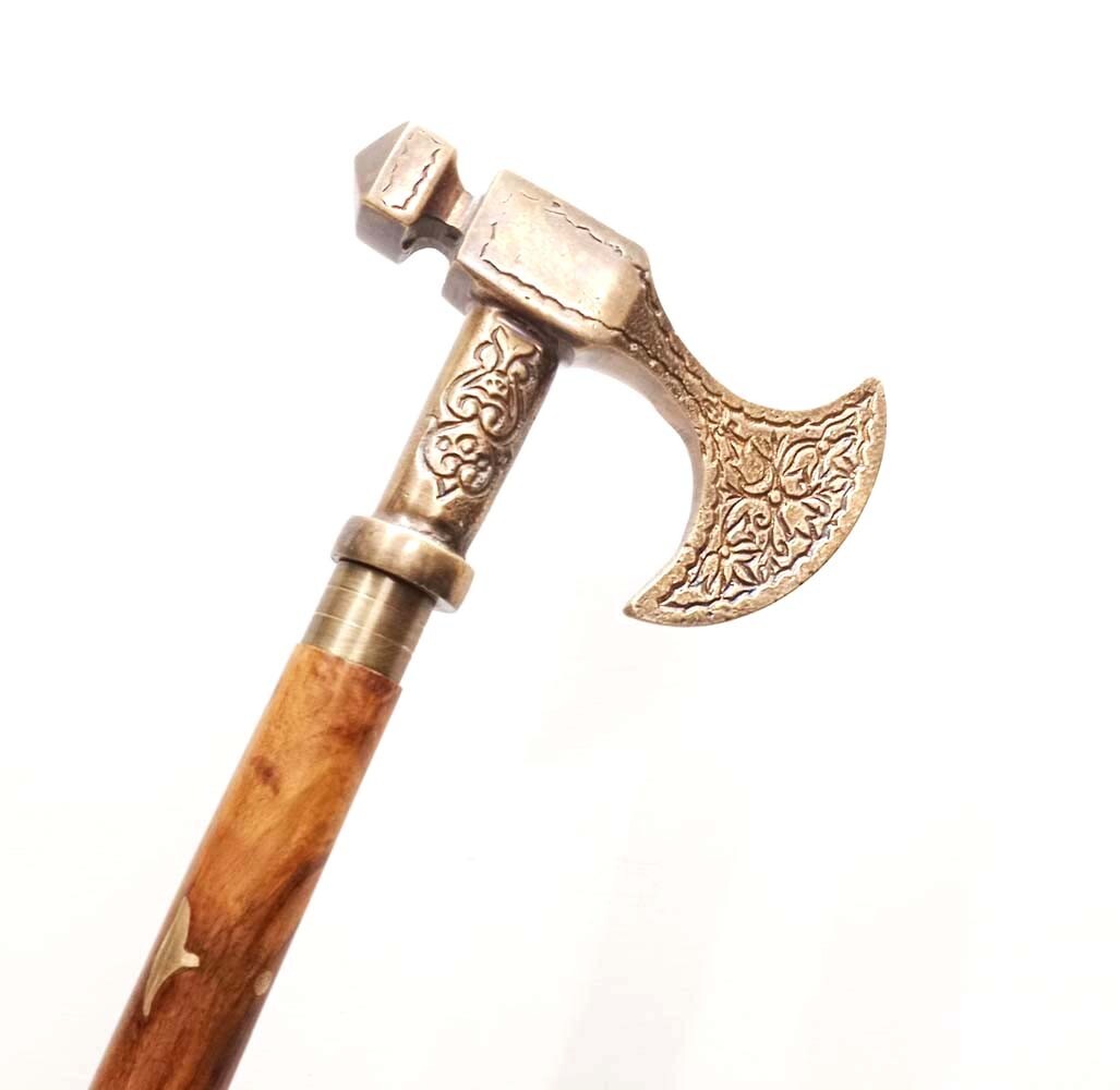Antique Style Working Solid Viking Axe Head Handl… - image 1