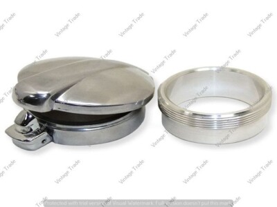 Flip Up Gas Fuel Petrol Tank Filler Monza Cap and Neck Alloy 3'' Inch Threaded