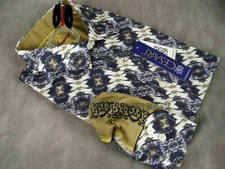 Mens Shirt Blue White Watercolor Abstracts Slim Fit CESARI by PLATINI Button Up