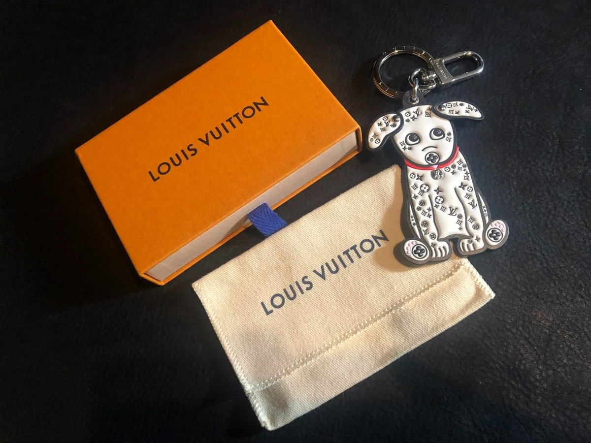 LOUIS VUITTON Bag charm key holder ring chain AUTH Porto cre LV