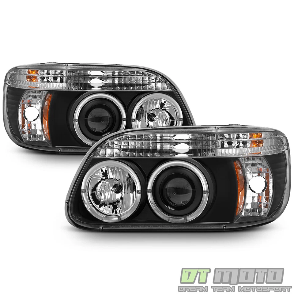 Черные фары прожектора 95-01 Explorer Halo со встроенным бампером 1995-2001 - Изображение 3 из 4