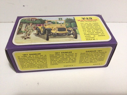 matchbox models of yesteryear Y-13 1911 Daimler Lesney Bnib NEVER OPENED - Picture 5 of 8