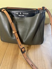 Rag  Bone Passenger Leather Crossbody Bag Green and Black