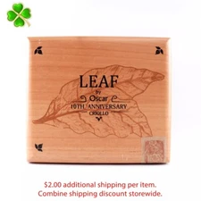 Leaf 10th Anniversary Criollo Empty Wood Cigar Box 7.75" x 6.75" x 4.75"
