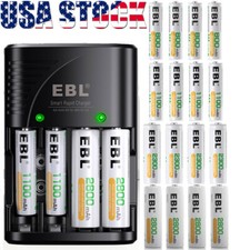 AA AAA Rechargeable Batteries 2800mah 1100mAh 800mAh w/ AC Charger