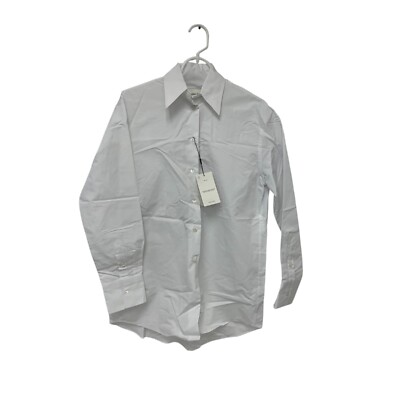 Massimo Dutti Womens Long Blouse Shirt XS Button Up White Cotton 5102/555 NWT