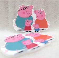 5 pc. Peppa Planar Resin Flatback Hair Bow Center Cartoon Pig 47x37mm