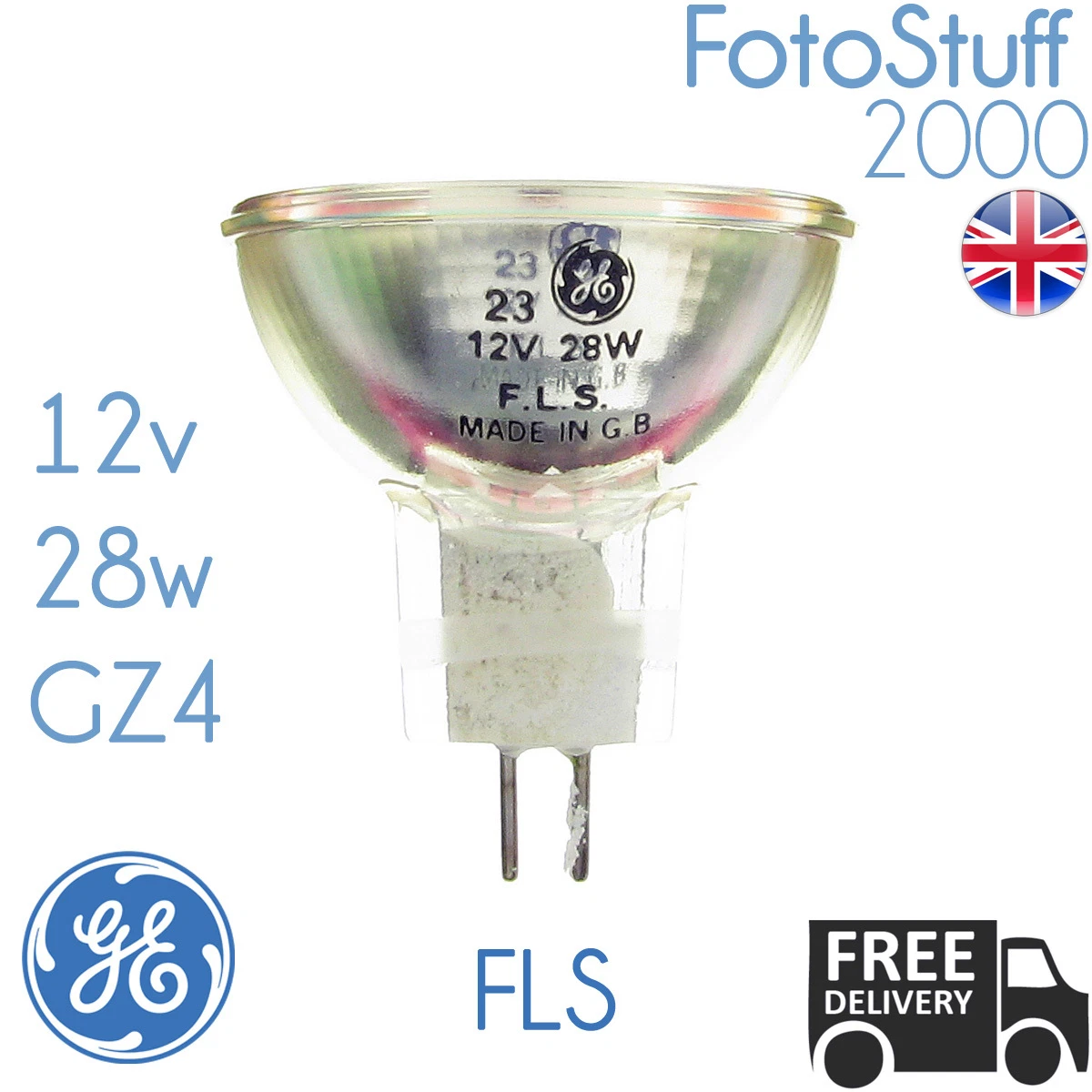 FLS 12v 28w GZ4 MR11 35mm GE 30894 Microfilm Microfiche Bulb Lamp FLS UK Stock