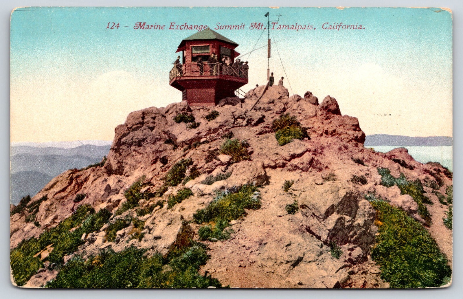 Original Old Vintage Outdoor Postcard Marine Exchange Mt. Tamalpais California