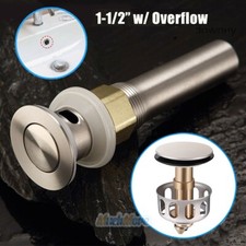Chrome Bathroom Sink Pop Up Drain Stopper With Overflow Basin Vessel with Tray