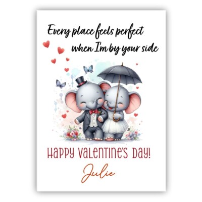 Personalised Valentines Day Card. Valentine's Card for him, her ...