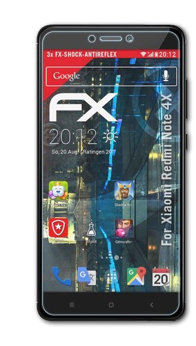 3x FX-Shock-Antireflex Schutzfolie Xiaomi Redmi Note 4X Panzerfolie Folie