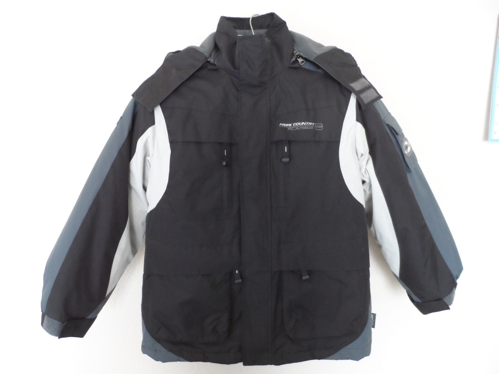 Free Country FCX90 Hooded Boy's 3-in-1, 2 Jackets & Vest, Black/Grey, Size: S