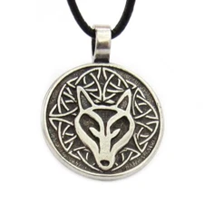 NEW Celtic Wisdom Wolf Pendant 1.25"  Pewter by Deva Designs US Made!