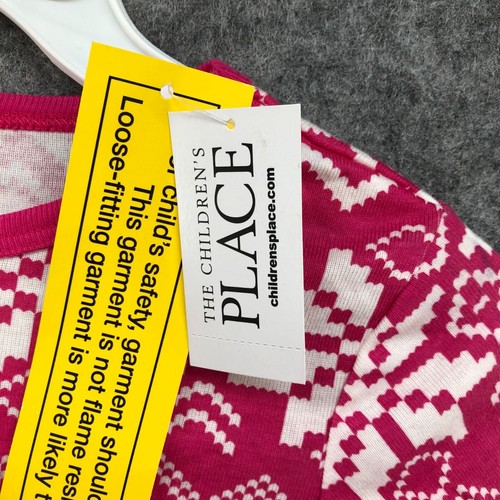 NWT Children's Place Girls Size 6 Long Sleeve Pajama Set Cotton Pink Fair Isle - Picture 9 of 12
