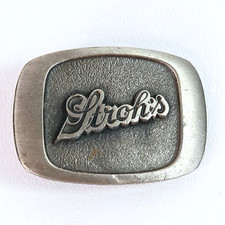 Vintage 1983 Stroh's Brewing Company Pewter Belt Buckle