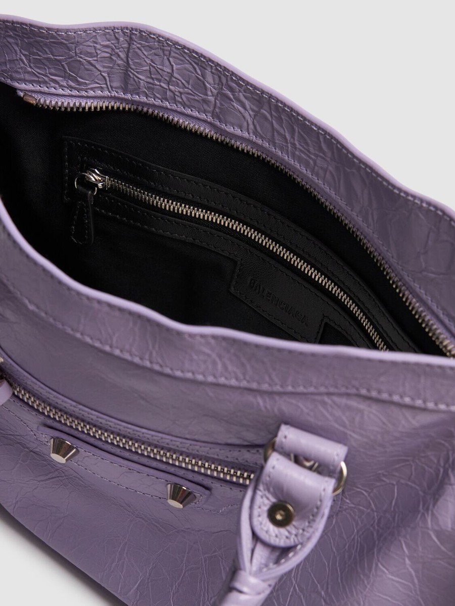 BALENCIAGA レザー スモール ショルダーバッグ パープル BALENCIAGA Le City Small Lilac Leather Shoulder Bag New | eBay