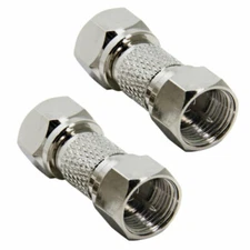 2 x F-type Male to Male Connector Coaxial Cable CCTV Adapter Extension Coupler