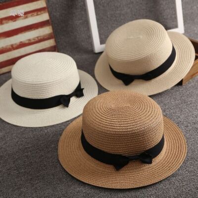 Women Ladies Straw Boater Hat Festival Summer Sun Beach Hat