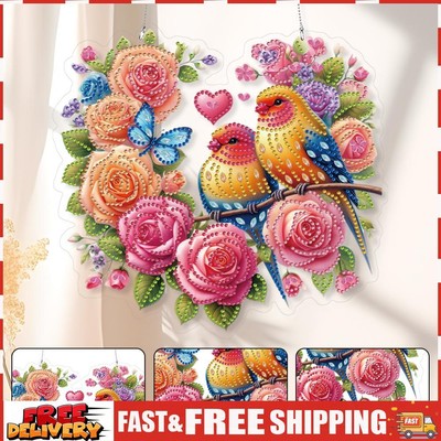Acrylic Special Shape Flower Cross DIY Diamond Art Pendant Kit for Wall Window S