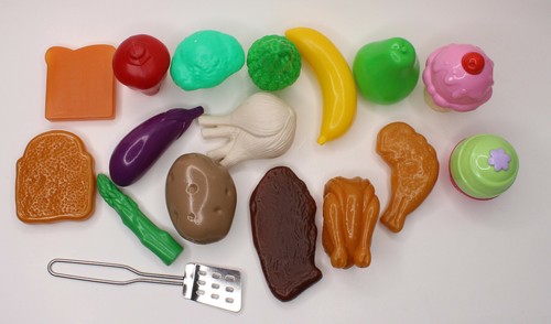 Unbranded Play Food Set Balanced Meal Turkey Chicken Steak Veggies 17 pieces - Picture 2 of 10