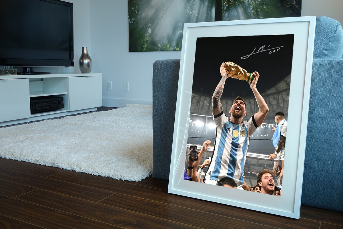 Icons Wall Art Photo Imprimée A4 Signée De Lionel Messi Cadeau Pour Les Fans De Miami Et D Argentine Reproduite Numeriquemen