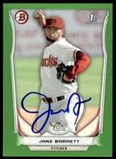 2014 Bowman Prospects Green Jake Barrett Auto 080/199 Diamondbacks #BP11