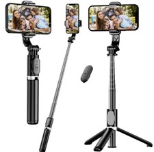 Selfie Stick Tripod Stand with Bluetooth Wireless Remote Extendable Phone Holder