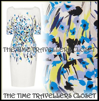 BNWT LK BENNETT ICONIC DR BREE LIME FLORAL MULTI KNEE MIDIKLEID UK 12 40 8 £250