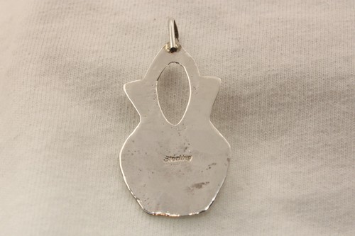Native American Navajo Sterling Silver Turquoise Wedding Vase Pendant - Picture 2 of 6