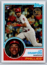 2018 topps baseball series 1 j.p. crawford 1983 silver pack mojo refractor rc