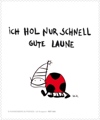Brillenputztuch ''Ich hol nur schnell'' Rannenberg & Friends | NEU | Microfaser