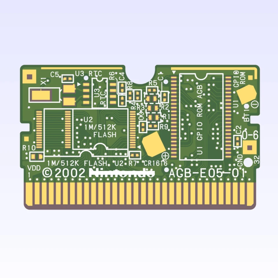 RETROSIX Cartucho Game Boy Advance Game Emerald nuevo PCB repuesto AGB-E05-01