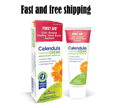 Boiron Calendula Cream for First Aid, Minor Burns, Cuts, Scrapes,  2.5 oz