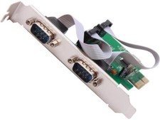 SYBA SI-PEX15037 2 Serial DB9 RS-232 Ports PCI-e x1 Card with Low Profile Bracke