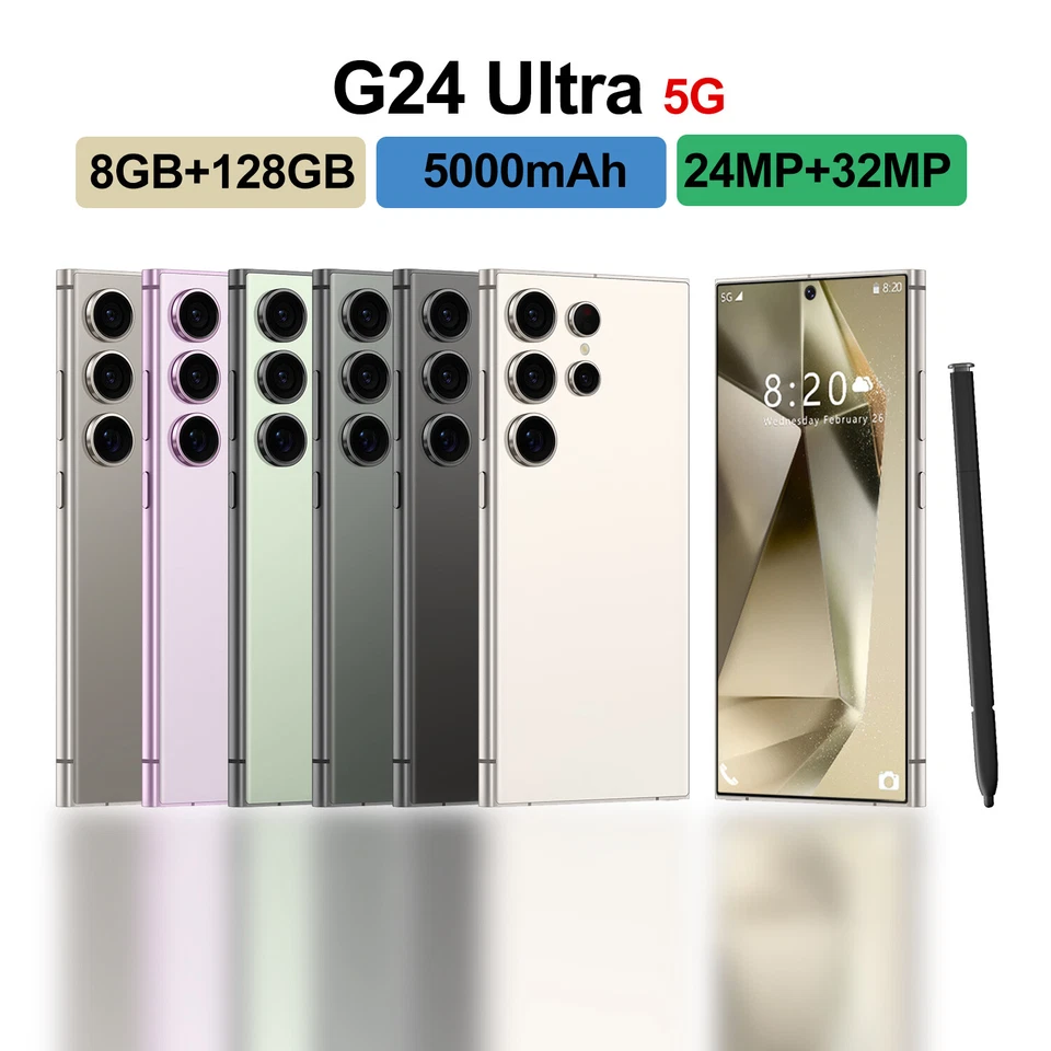 GAMAKOO Unlocked Mobile Phone 24 Ultra 8GB+128GB Dual SIM Smartphone Android 14 5000mAh