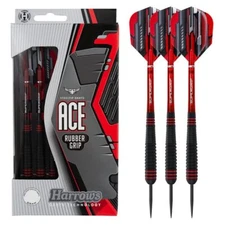 Harrows 26g ACE Steel Tip Darts, Non Slip, Vulcanised Rubber Grip, 26 Gram