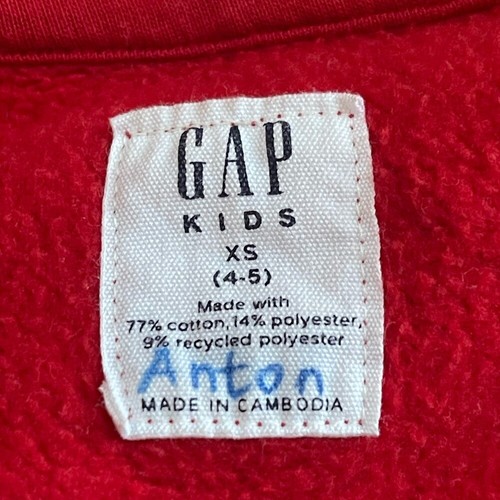 Gap kids boys toddlers zip up sweatshirt hoodie Red Sz 4-5 - Picture 5 of 7