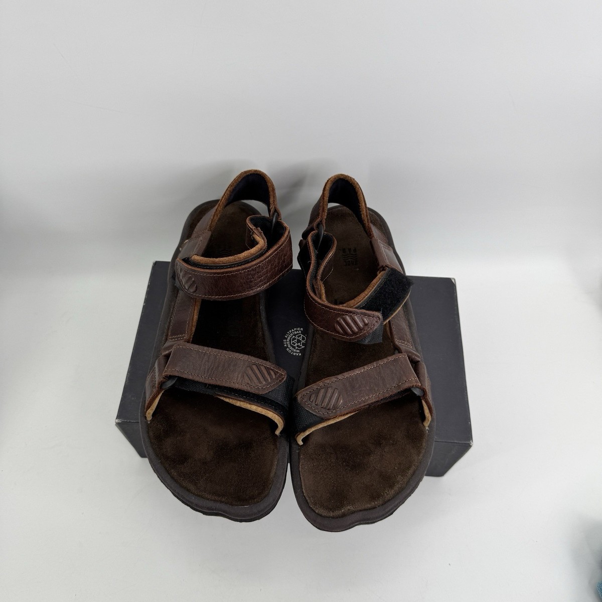 Teva Mens Leather Strap Sandals Brown Adjustable Utility Sport Sandals Size 10W Teva Brown Adjustable Strap Sandals Men main image 2
