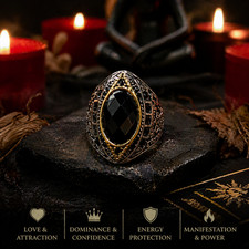 Black Stone Ring | Love, Dominance, Confidenc...