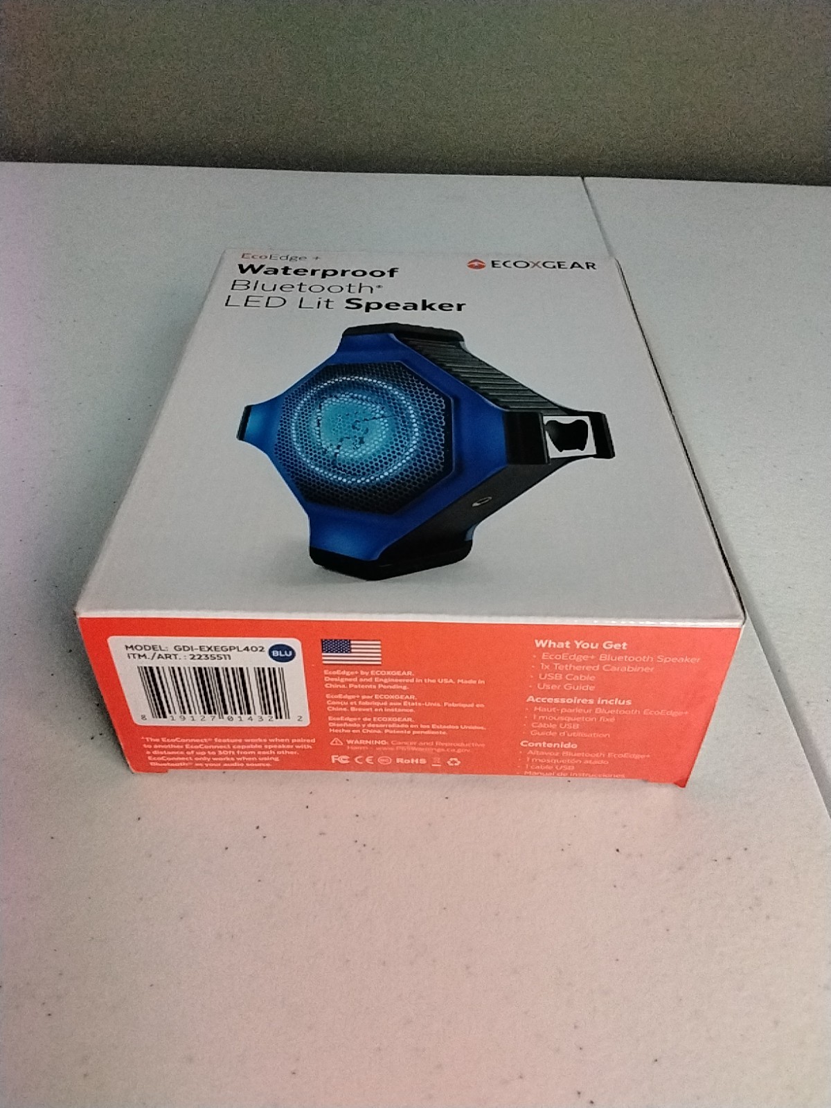 ECOXGEAR  Plus GDI-EXEGPL402 Rugged Waterproof Floating Portable Bluetooth BLUE