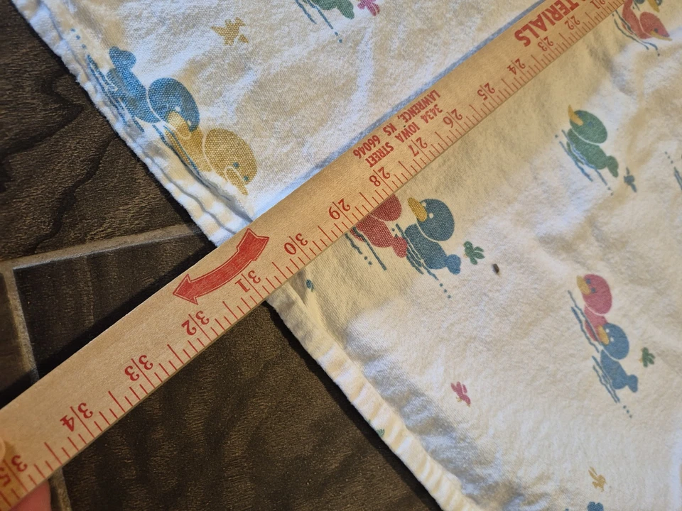Vintage Hospital Baby Receiving Swaddling Blanket Ducks Thick Cotton Flannel 31" - Image 3 of 4