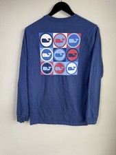 Vineyard Vines Youth XL Blue Long Sleeve T-Shirt Front Pocket Casual