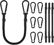 4 Stück Spanngummi mit Karabiner, 30cm Spanngummi mit Haken, Expander mit Karabi