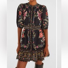 NEW FARM rio Belle Garden Print Mini Dress Size Small