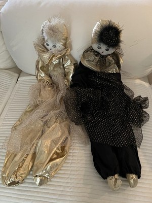 Fabric Dolls Set Of 2 - Anne Et Francoise Touery France ~ Rare