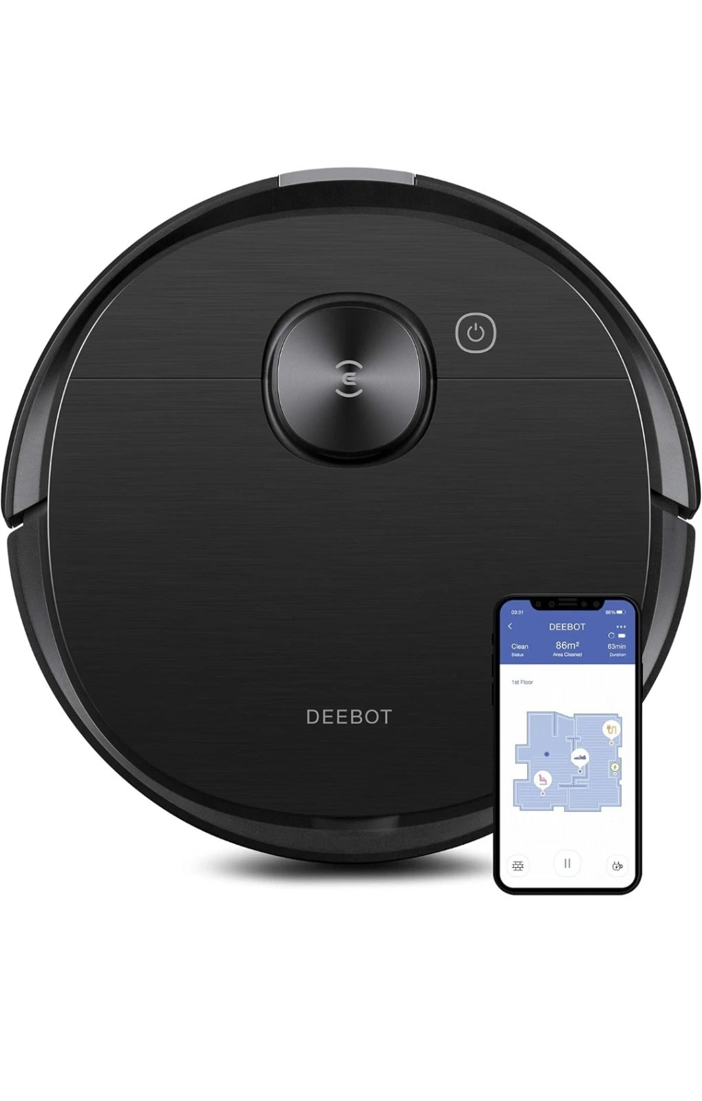 ECOVACS DEEBOT OZMO T8 Robot Vacuum & Mop Cleaner - 180min Runtime