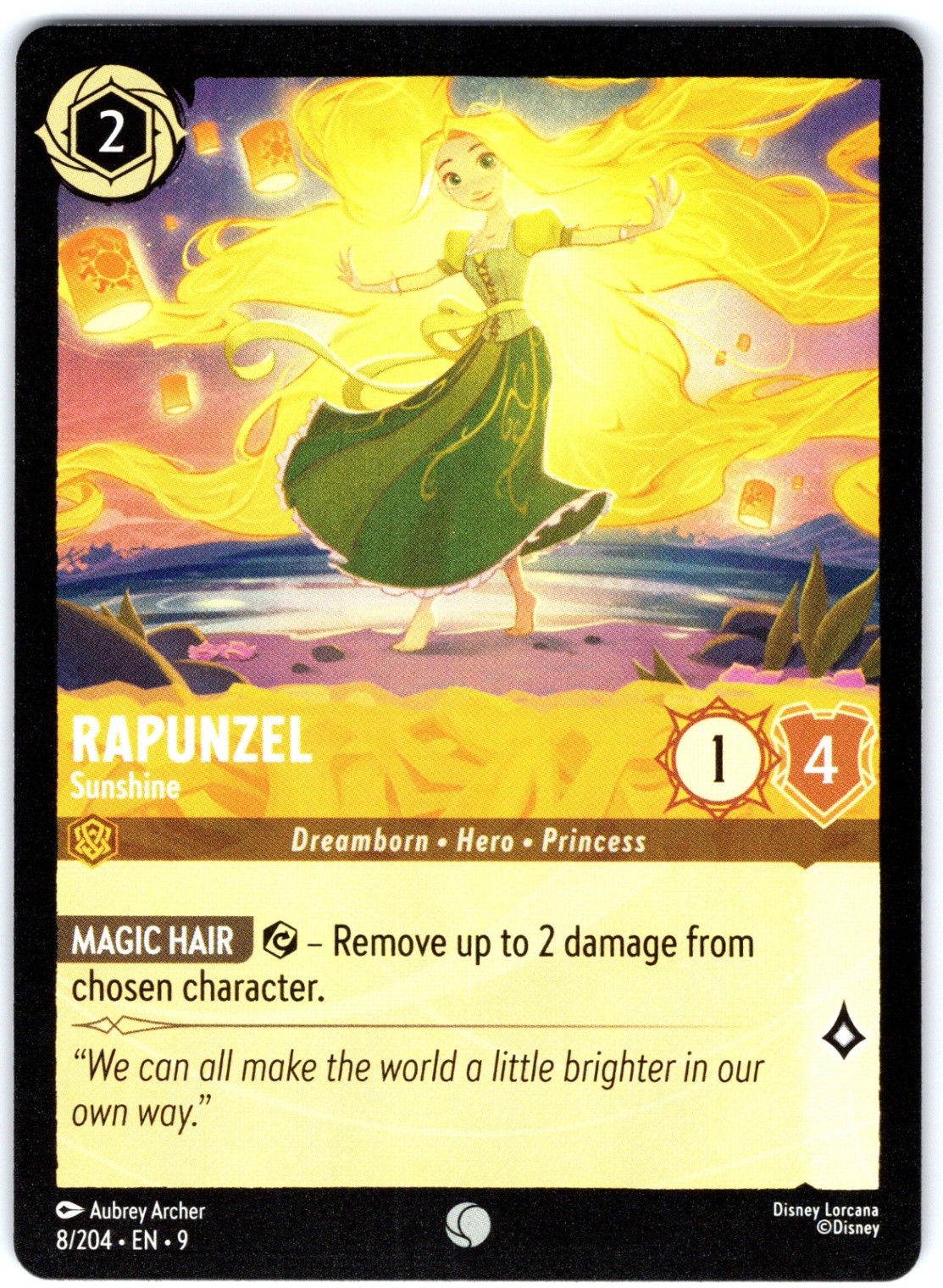 Rapunzel - Sunshine 8/204 Common Fabled NM Lorcana Disney