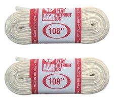 A R Sports Figure Skate Laces, 108" - White 2-Pack 